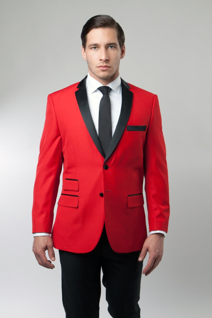 Red Tuxedo Jacket with Black Lapel-Prom ...